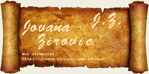 Jovana Žirović vizit kartica
